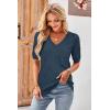 imageArachampampCloz Womens Lightweight Summer Tops Casual Short Sleeve Blouses ShirtsBdark Blue