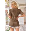 imageArachampampCloz Womens Lightweight Summer Tops Casual Short Sleeve Blouses ShirtsKhaki