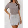 imageArachampampCloz Womens Puff Short Sleeve Shirts 2025 Summer Crew Neck Sequin Cute Crop Tops Trendy Casual PulloverCoffee