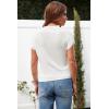 imageArachampampCloz Womens Ruched Summer Tops Mock Neck Cap Sleeve Slim Fit Blouses 2025White