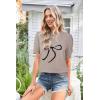 imageArachampampCloz Womens Summer Lightweight Tops Short Sleeve Dressy BlouseApricotblack Bow