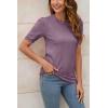 imageArachampampCloz Womens Summer Lightweight Tops Short Sleeve Dressy BlouseGrey Purple