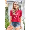 imageArachampampCloz Womens Summer Lightweight Tops Short Sleeve Dressy BlouseRedwhite Bow