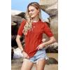 imageArachampampCloz Womens Summer Lightweight Tops Short Sleeve Dressy BlouseRust