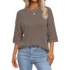 imageArachampampCloz Womens 100 Cotton Summer Casual Relaxed Fit Crochet Tops 2025Coffee