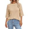 imageArachampampCloz Womens 100 Cotton Summer Casual Relaxed Fit Crochet Tops 2025Light Khaki