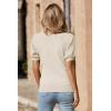 imageArachampampCloz Womens 2025 Summer Short Puff Sleeve Shirts V Neck Cute Blouses Dressy Casual Trendy Sweater TopsCream White