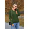 imageArachampampCloz Womens Fall Textured Soft Sweaters Scalloped Neck Long Sleeve ShirtsAmry Green