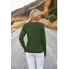 imageArachampampCloz Womens Fall Textured Soft Sweaters Scalloped Neck Long Sleeve ShirtsAmry Green