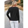 imageArachampampCloz Womens Fall Textured Soft Sweaters Scalloped Neck Long Sleeve ShirtsBblack