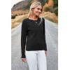 imageArachampampCloz Womens Fall Textured Soft Sweaters Scalloped Neck Long Sleeve ShirtsBblack