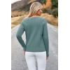 imageArachampampCloz Womens Fall Textured Soft Sweaters Scalloped Neck Long Sleeve ShirtsBgray Green