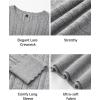 imageArachampampCloz Womens Fall Textured Soft Sweaters Scalloped Neck Long Sleeve ShirtsBgrey