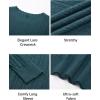 imageArachampampCloz Womens Fall Textured Soft Sweaters Scalloped Neck Long Sleeve ShirtsBpeacock Blue