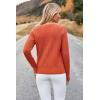imageArachampampCloz Womens Fall Textured Soft Sweaters Scalloped Neck Long Sleeve ShirtsBrust Orange