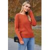 imageArachampampCloz Womens Fall Textured Soft Sweaters Scalloped Neck Long Sleeve ShirtsBrust Orange