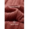 imageArachampampCloz Womens Fall Textured Soft Sweaters Scalloped Neck Long Sleeve ShirtsDusty Red