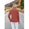 imageArachampampCloz Womens Fall Textured Soft Sweaters Scalloped Neck Long Sleeve ShirtsDusty Red