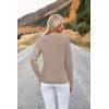 imageArachampampCloz Womens Fall Textured Soft Sweaters Scalloped Neck Long Sleeve ShirtsNutmeg