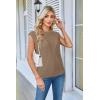 imageArachampampCloz Womens Spring Sweater Vest 2025 Cap Sleeve Crew Neck Casual Tops Cable Knit Crochet Loose Fit Summer OutfitsBrown