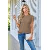 imageArachampampCloz Womens Spring Sweater Vest 2025 Cap Sleeve Crew Neck Casual Tops Cable Knit Crochet Loose Fit Summer OutfitsBrown