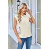 imageArachampampCloz Womens Spring Sweater Vest 2025 Cap Sleeve Crew Neck Casual Tops Cable Knit Crochet Loose Fit Summer OutfitsOffwhite