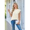 imageArachampampCloz Womens Spring Sweater Vest 2025 Cap Sleeve Crew Neck Casual Tops Cable Knit Crochet Loose Fit Summer OutfitsOffwhite