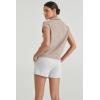 imageArachampampCloz Womens Summer Cap Sleeve Sweater Vest 2025 Spring Casual Quarter Zip Hollow Out Crochet Polo V Neck TopsApricot