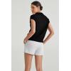 imageArachampampCloz Womens Summer Cap Sleeve Sweater Vest 2025 Spring Casual Quarter Zip Hollow Out Crochet Polo V Neck TopsBlack