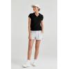imageArachampampCloz Womens Summer Cap Sleeve Sweater Vest 2025 Spring Casual Quarter Zip Hollow Out Crochet Polo V Neck TopsBlack