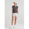 imageArachampampCloz Womens Summer Cap Sleeve Sweater Vest 2025 Spring Casual Quarter Zip Hollow Out Crochet Polo V Neck TopsDark Grey
