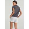 imageArachampampCloz Womens Summer Cap Sleeve Sweater Vest 2025 Spring Casual Quarter Zip Hollow Out Crochet Polo V Neck TopsDark Grey
