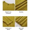 imageArachampampCloz Womens Summer Scalloped Short Sleeve Tops Textured ShirtsGold Palm