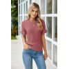 imageArachampampCloz Womens Summer Scalloped Short Sleeve Tops Textured ShirtsXdusty Red
