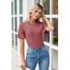 imageArachampampCloz Womens Summer Scalloped Short Sleeve Tops Textured ShirtsXdusty Red