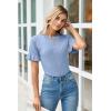 imageArachampampCloz Womens Summer Scalloped Short Sleeve Tops Textured ShirtsXlight Blue