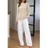 imageArachampampCloz Womens Wool Blend Classic Crew Neck Casual Fall SweatersAapricot