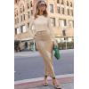 imageArachampampCloz Womens Wool Blend Classic Crew Neck Casual Fall SweatersAapricot