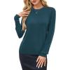 imageArachampampCloz Womens Wool Blend Classic Crew Neck Casual Fall SweatersAbluish Green