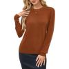 imageArachampampCloz Womens Wool Blend Classic Crew Neck Casual Fall SweatersAcaramel