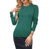 imageArachampampCloz Womens Wool Blend Classic Crew Neck Casual Fall SweatersAdark Green