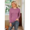 imageArachampampCloz Womens Wool Blend Classic Crew Neck Casual Fall SweatersAdark Pink