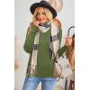 imageArachampampCloz Womens Wool Blend Classic Crew Neck Casual Fall SweatersAgrass Green