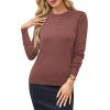 imageArachampampCloz Womens Wool Blend Classic Crew Neck Casual Fall SweatersAmapleleaf Red