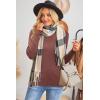imageArachampampCloz Womens Wool Blend Classic Crew Neck Casual Fall SweatersAmapleleaf Red