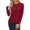 imageArachampampCloz Womens Wool Blend Classic Crew Neck Casual Fall SweatersAred