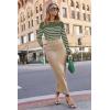 imageArachampampCloz Womens Wool Blend Classic Crew Neck Casual Fall SweatersArmy Greenwhite