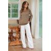 imageArachampampCloz Womens Wool Blend Classic Crew Neck Casual Fall SweatersBrown Coffeebeige