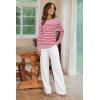 imageArachampampCloz Womens Wool Blend Classic Crew Neck Casual Fall SweatersPinkred