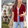 imageArachampampCloz Womens Wool Blend Summer Business Casual Cardigan Sweaters 2025Red